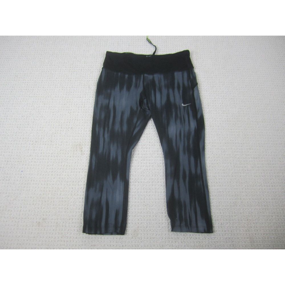 Nike Pants Womens Small Tall Gray & Black Running Runner Work Out Gym‎ Capri
